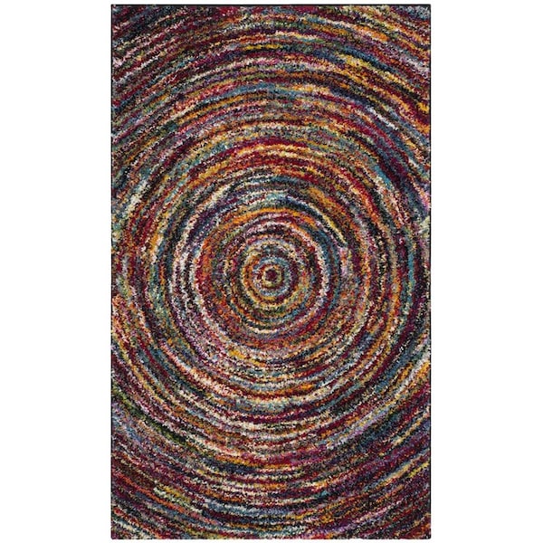Flowers First 3 x 5 ft. Fiesta Shag Power Loomed Rug, Multi Color - Small Rectangle FL1892362 - main